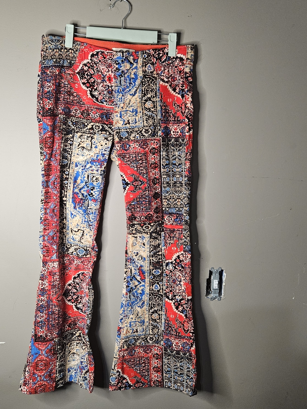 We The Free Multi-Color Patchwork Skirt - Red & Blue We The Free Waist 17"